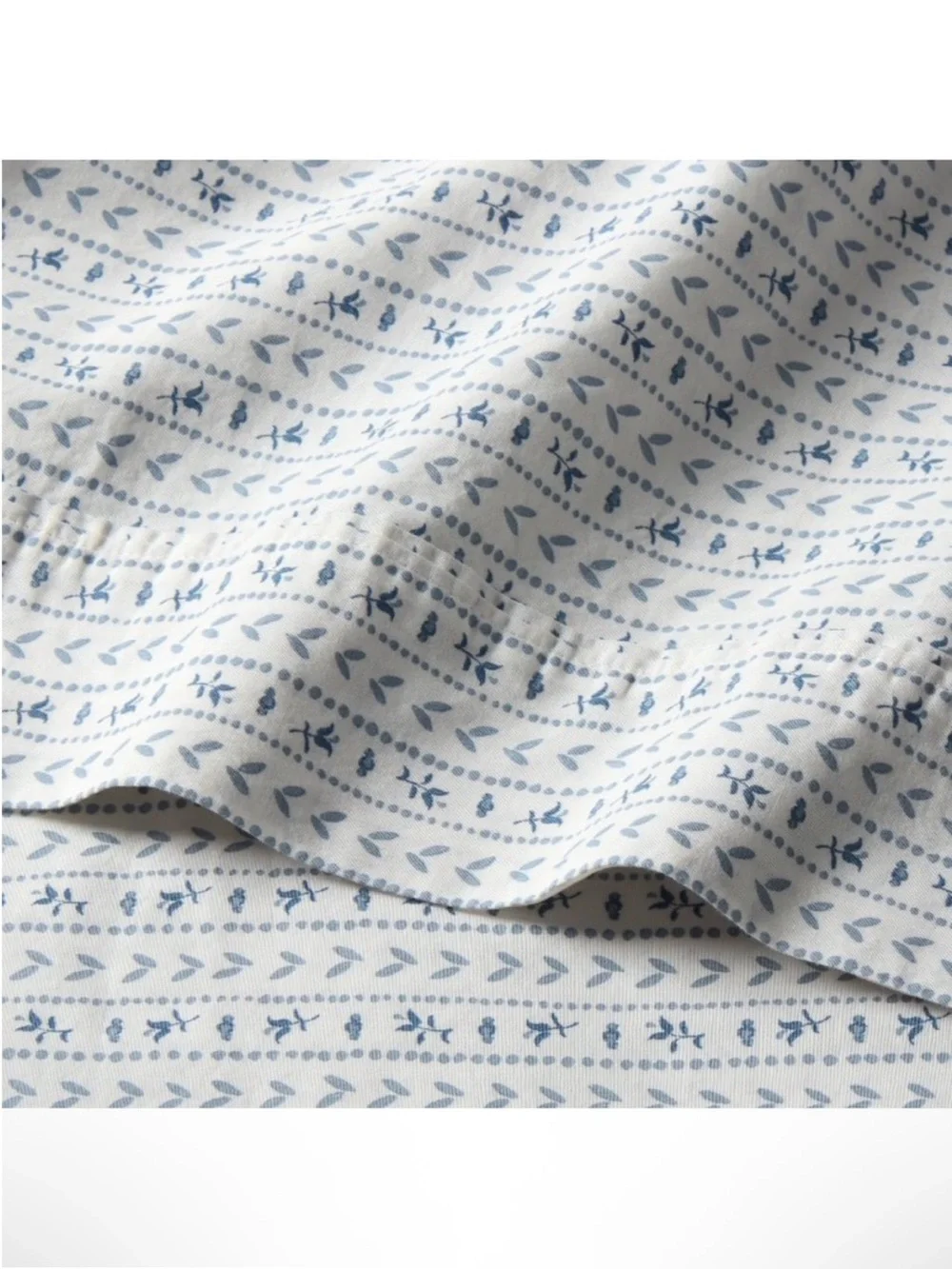 NWT King Organic Percale Printed Sheet Set Ivory Floral Stripe - Threshold